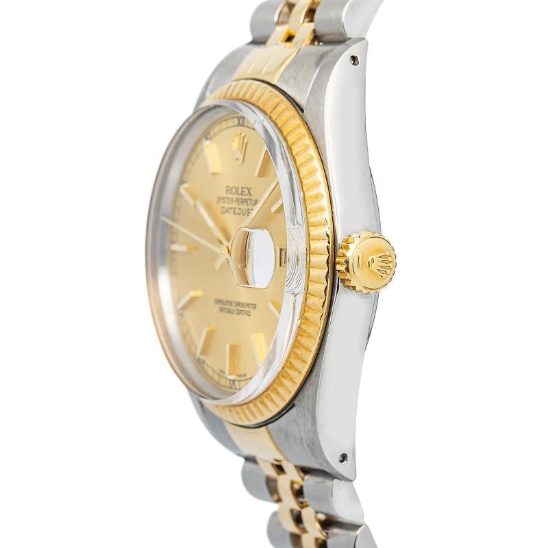 Rolex Datejust 16013 2011 Paper 18k YG Two Tone Champagne Dial Auto Men 36mm - 3