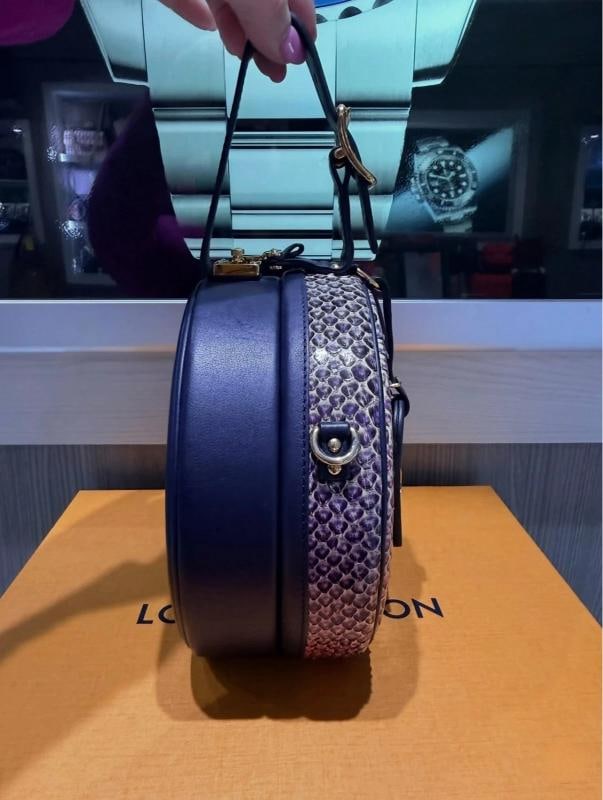 Louis Vuitton Petite Boite Chapeau Ombre Python and Navy Leather PL2169 (2019) - 2