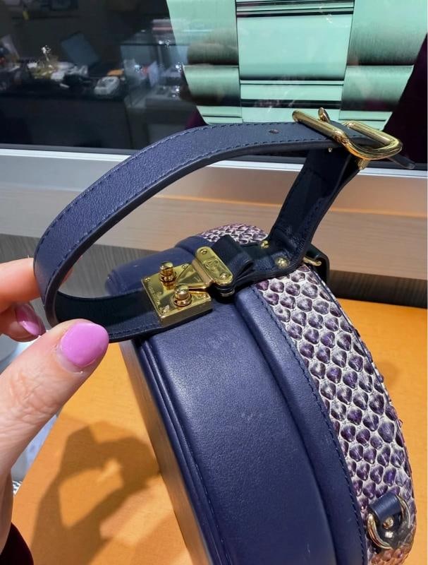 Louis Vuitton Petite Boite Chapeau Ombre Python and Navy Leather PL2169 (2019) - 7