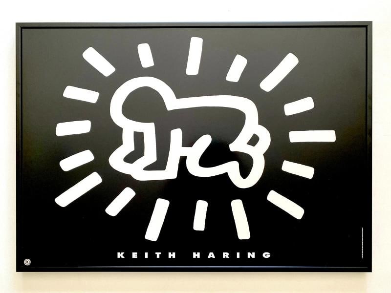 KEITH HARING ESTATE RARE 1993 LITHOGRAPH PRINT FRAMED POSTER "RADIANT BABY" 1990 (1 of 7)