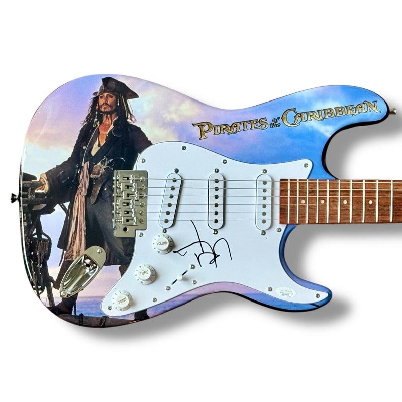 JOHNNY DEPP Signed Guitar Custom 1/1 Graphics JSA COA PIRATES OF THE CARIBBEAN: Industry: Movies,Movie: Pirates of the Caribbean,Signed by: Johnny Depp,Signed: Yes,Autograph Authentication: James Spence (JSA),Object Type: Guitar & Guitar Pick,Original/Reproduction: