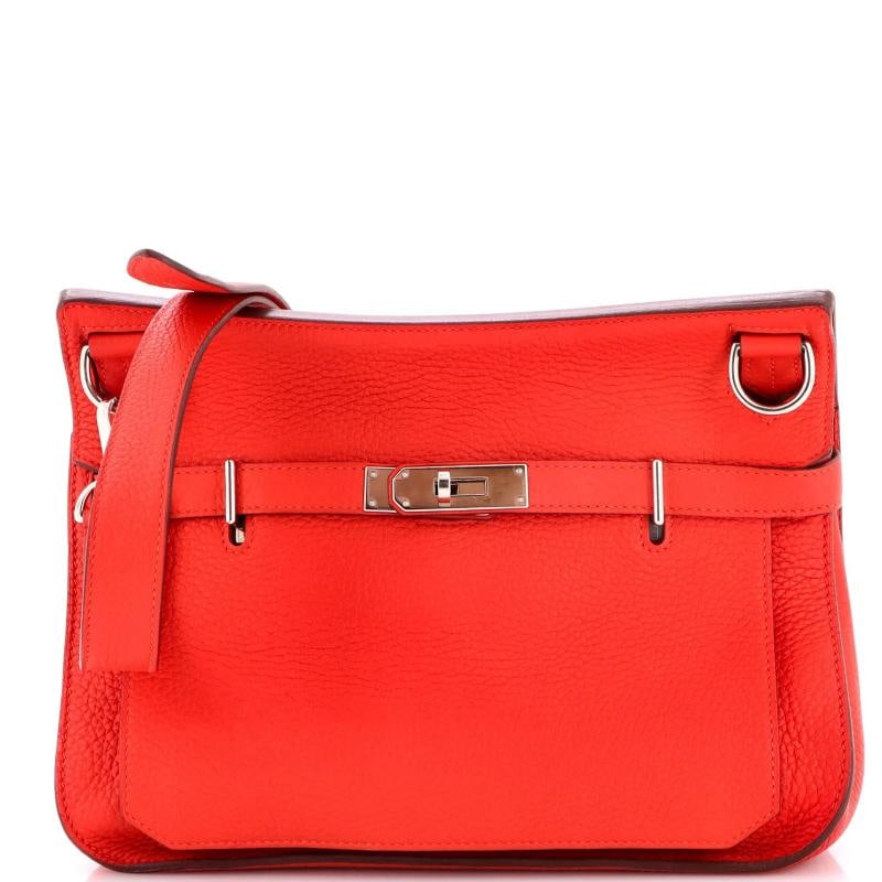 Hermes Jypsiere Bag Clemence 28: Condition: Pre-owned - Good,Brand: Hermes,Exterior Material: Leather,Style: Shoulder Bags,Exterior Color: Red,Department: Women,Size: 28,Accessories: With Strap Condition: Very good. Exterior: