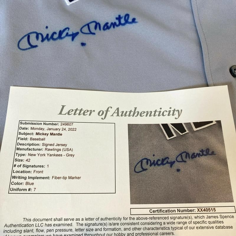Mickey Mantle Signed Vintage Rawlings New York Yankees Authentic Jersey JSA COA - 5