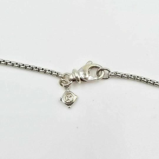 David Yurman Crossover 18K Gold Silver Aquamarine Cable Choker Necklace Pendant - 7