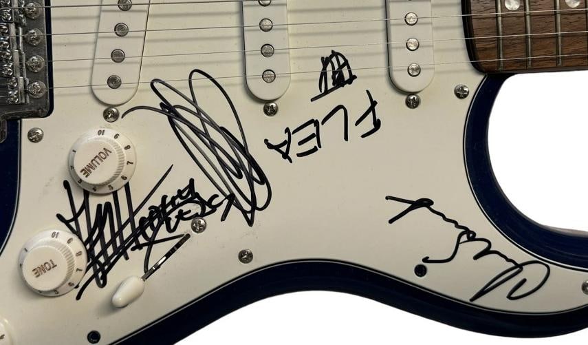 Red Hot Chili Peppers Signed Autograph Electric Guitar Kiedis Full Band BAS COA - 6