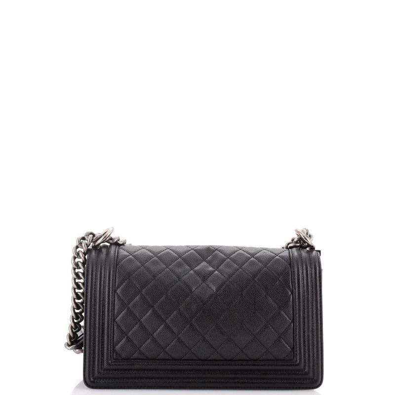 Chanel Boy Flap Bag Quilted Caviar Old Medium - 3