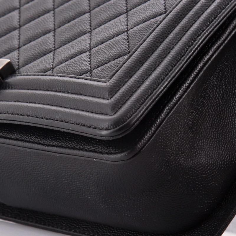 Chanel Boy Flap Bag Quilted Caviar Old Medium - 6