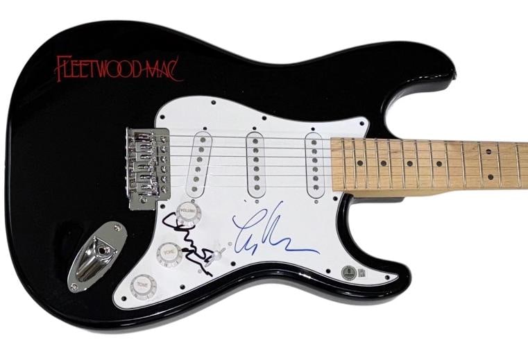 Fleetwood Mac Lindsey Buckingham Christine McVie Signed Electric Guitar BAS COA: Industry: Music,Signed: Yes,Autograph Authentication: Beckett,Object Type: Guitar & Guitar Pick,Original/Reproduction: Original,Country of Origin: United States