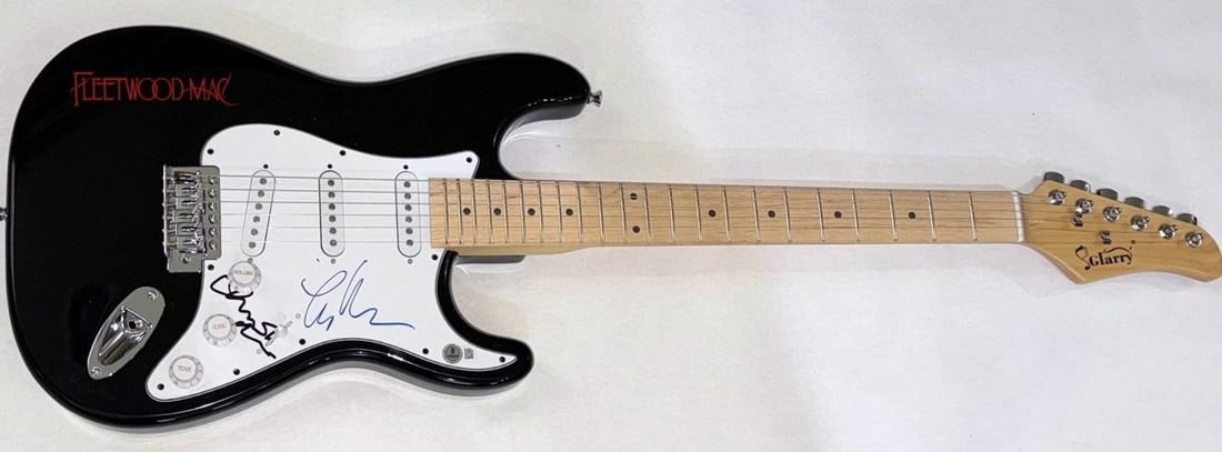 Fleetwood Mac Lindsey Buckingham Christine McVie Signed Electric Guitar BAS COA - 3