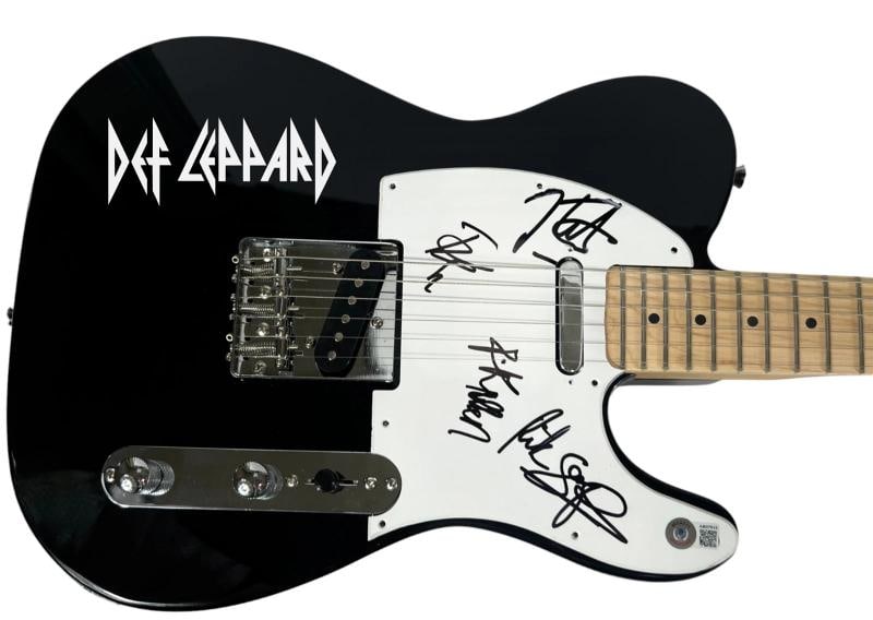 Def Leppard Band Signed Autograph Electric Guitar Joe Elliott x4 Beckett COA: Industry: Music,Signed: Yes,Autograph Authentication: Beckett,Object Type: Guitar & Guitar Pick,Original/Reproduction: Original,Country of Origin: United States