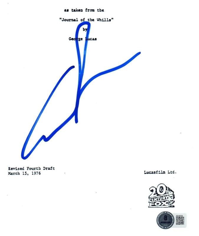 George Lucas Signed Star Wars Movie Script Full Screenplay Autograph Beckett COA - 2