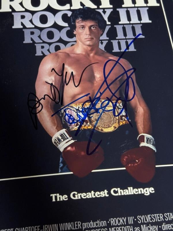 Sylvester Stallone Rocky III Cast Signed Autograph 11x17 Poster Shire Young BAS - 5