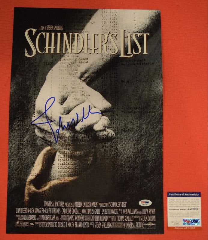 John Williams Signed Autographed Schindler's List 12x18 Movie Poster PSA/DNA COA: Industry: Movies,Object Type: Poster,Original/Reproduction: Original,Country of Origin: United States