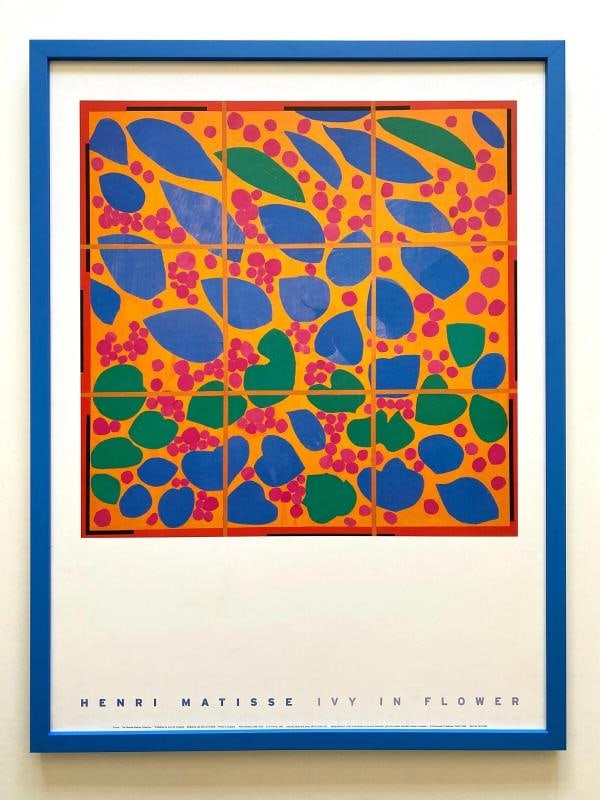 HENRI MATISSE RARE LITHOGRAPH PRINT FRAMED ICONIC POSTER " IVY IN FLOWER " 1953: Condition: Used,Size: Medium (up to 36in.),Artist: Henri Matisse,Framing: Framed,Style: Abstract, Mid-Century Modern, Modernism,Material: Paper,Theme: Art, Flowers,Type: Poster,Features: Framed, RARE 