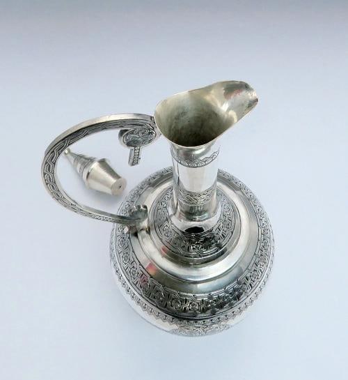 late 1800s/early 1900s Fantastic Turkish Silver Decanter / Ewer & 6 Cups Set - 3