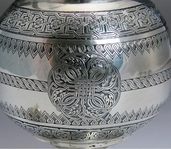 late 1800s/early 1900s Fantastic Turkish Silver Decanter / Ewer & 6 Cups Set - 4