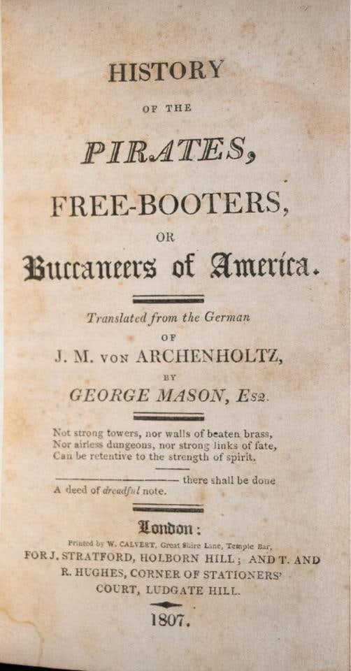 1807 History of the Pirates Free-Booters or Buccaneers of America - 7