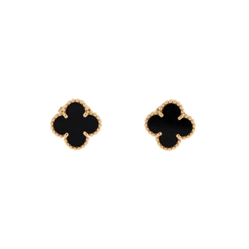 Van Cleef & Arpels Sweet Alhambra Stud Earrings 18K Yellow Gold and Onyx: Condition: Pre-owned - Good,Brand: Van Cleef & Arpels,Main Stone: Onyx,Metal: 18K Yellow Gold,Metal Purity: 18K,Style: Stud,Type: Earrings,Color: Yellow Gold,Material: 18K Yellow Gold, Onyx