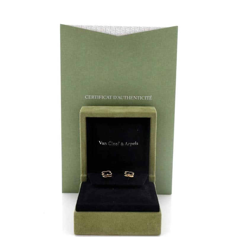 Van Cleef & Arpels Sweet Alhambra Stud Earrings 18K Yellow Gold and Onyx - 2