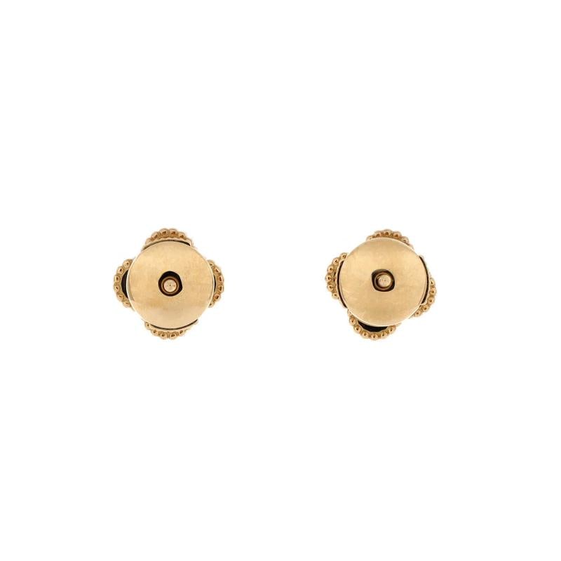 Van Cleef & Arpels Sweet Alhambra Stud Earrings 18K Yellow Gold and Onyx - 3