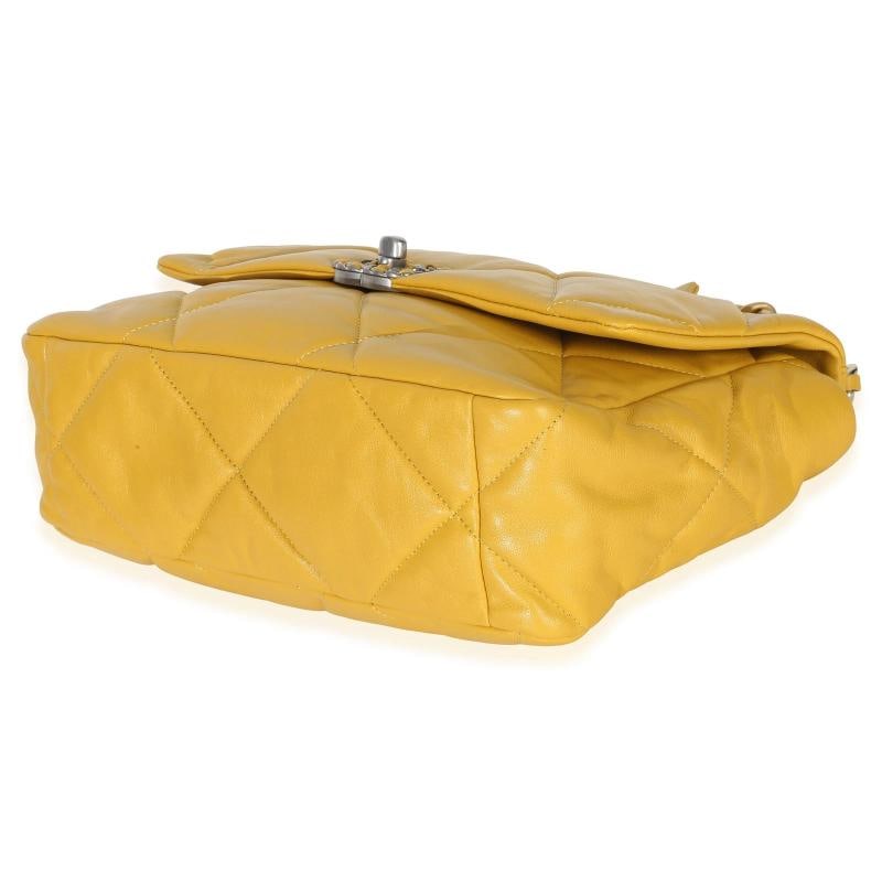 Chanel Yellow Quilted Lambskin Large Chanel 19 Flap Bag - 7