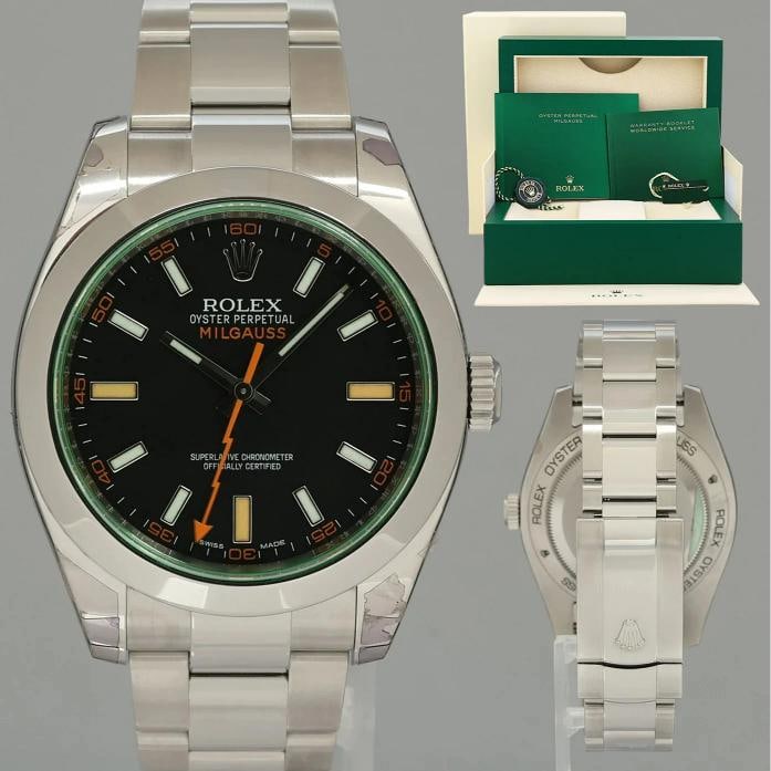 2019 Stickers New Rolex Milgauss 116400GV Black Green 40mm Anti-Magnetic Black: Condition: New with box and papers: This item is brand new and has never been worn. It still has the original packaging. ,Brand: Rolex,Department: Unisex Adults,Type: Wristwatch,Reference Number:
