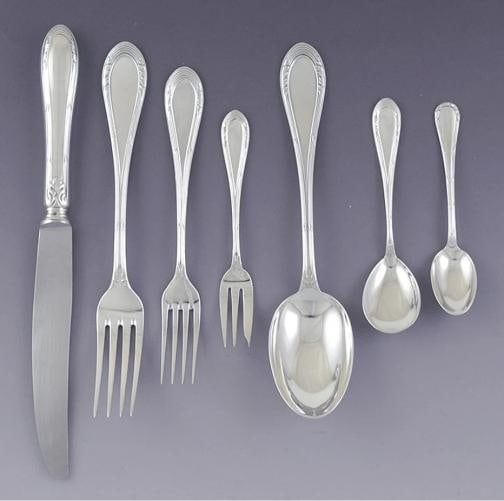 Superb Italian Marinai 800 Silver 77pc Flatware Set Serves 12 - 3