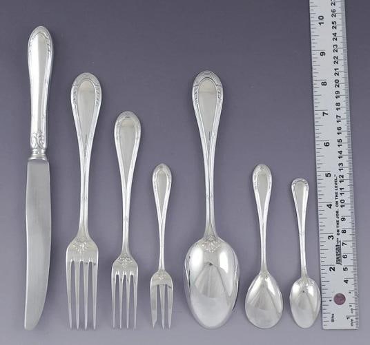 Superb Italian Marinai 800 Silver 77pc Flatware Set Serves 12 - 4