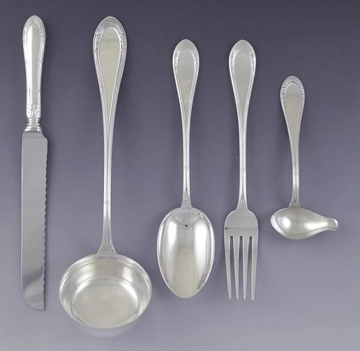 Superb Italian Marinai 800 Silver 77pc Flatware Set Serves 12 - 5