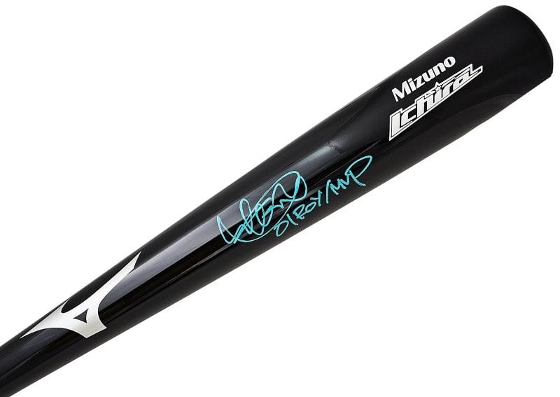 Ichiro Suzuki Signed Black Mizuno Player Model Bat Mariners "01 ROY/MVP" IS Holo - 2