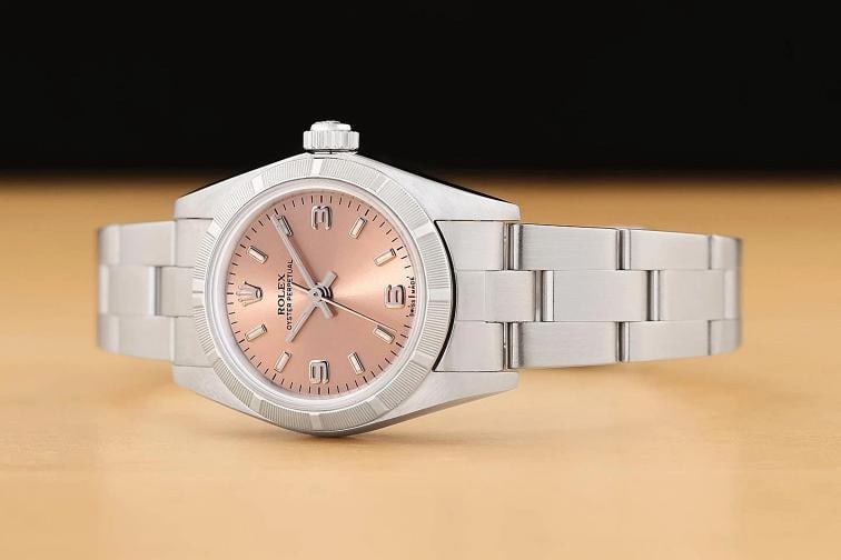 ROLEX OYSTER PERPETUAL 76030 SALMON ARABIC DIAL 24MM STEEL OYSTER WATCH - 2