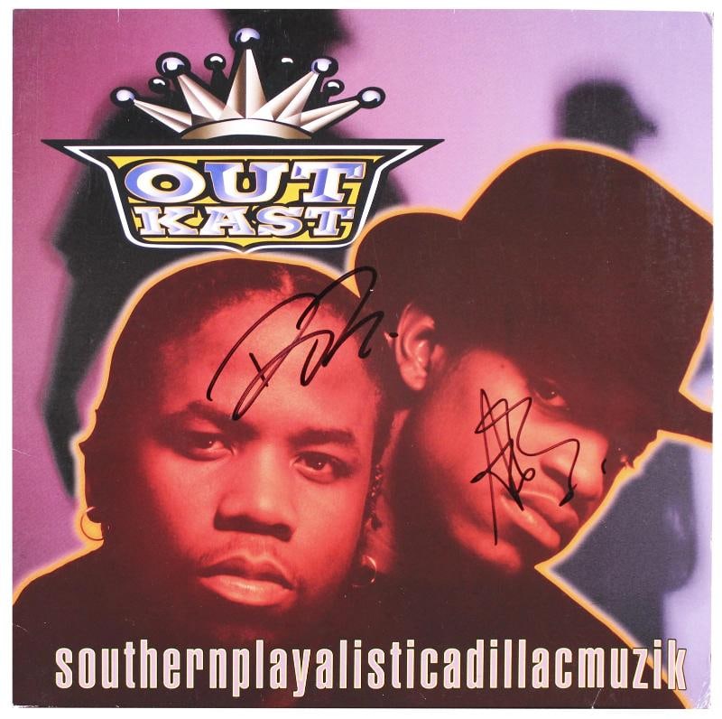 OutKast Andre 3000 & Big Boi Authentic Signed Album Cover W/ Vinyl BAS - 2