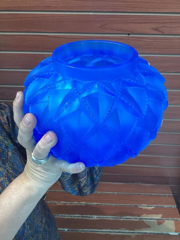 Lalique Style Cactus Crystal Vase Heavy Art Glass H8Ã¢â‚¬Âxl Si - 5