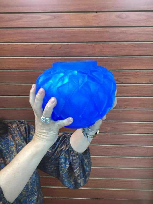 Lalique Style Cactus Crystal Vase Heavy Art Glass H8Ã¢â‚¬Âxl Si - 6