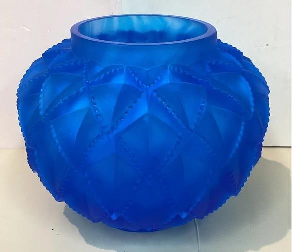 Lalique Style Cactus Crystal Vase Heavy Art Glass H8Ã¢â‚¬Âxl Si - 7