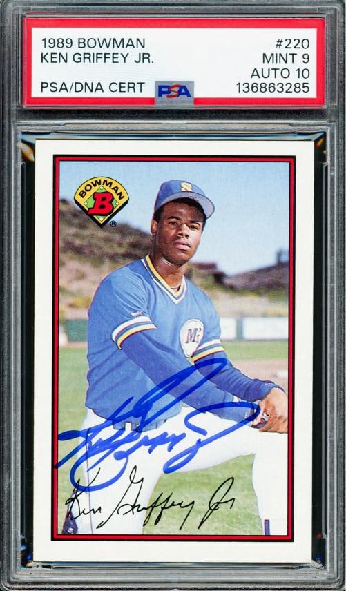 Ken Griffey Jr. Signed 1989 Bowman RC 220 Seattle Mariners PSA 9 Sig 10 PSA/DNA (1 of 2)