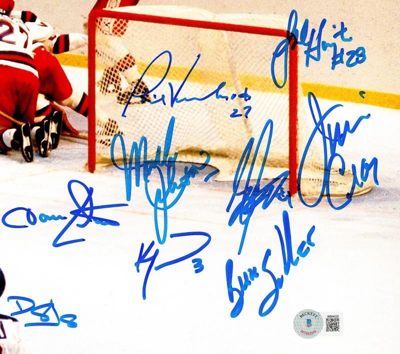 1980 USA Miracle On Ice Team Signed 16x20 "Do You Believe" 18 Sigs BAS Witness - 3