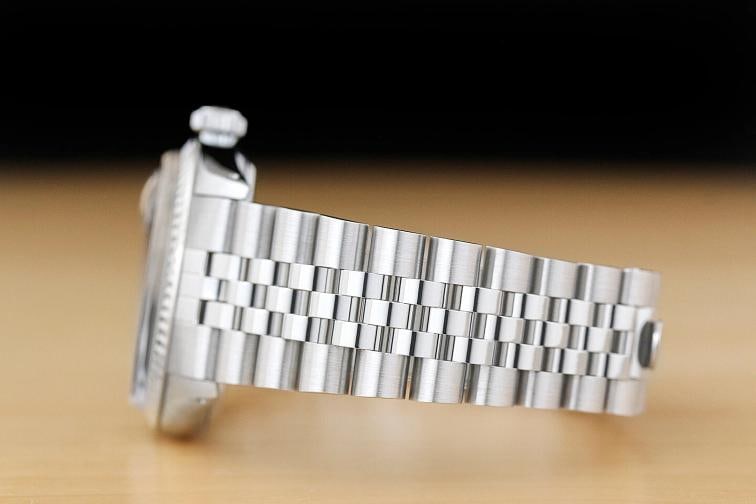 ROLEX MENS DATEJUST BLACK DIAL 18K WHITE GOLD BEZEL STAINLESS STEEL WATCH - 5