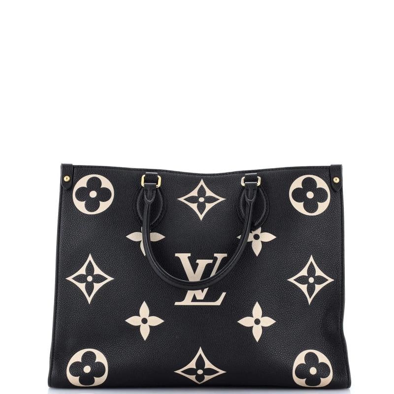 Louis Vuitton OnTheGo Tote Bicolor Monogram Empreinte Giant MM: Condition: Pre-owned - Good,Brand: Louis Vuitton,Exterior Material: Leather,Style: Shoulder Bags,Exterior Color: Black,Department: Women,Size: Mm
