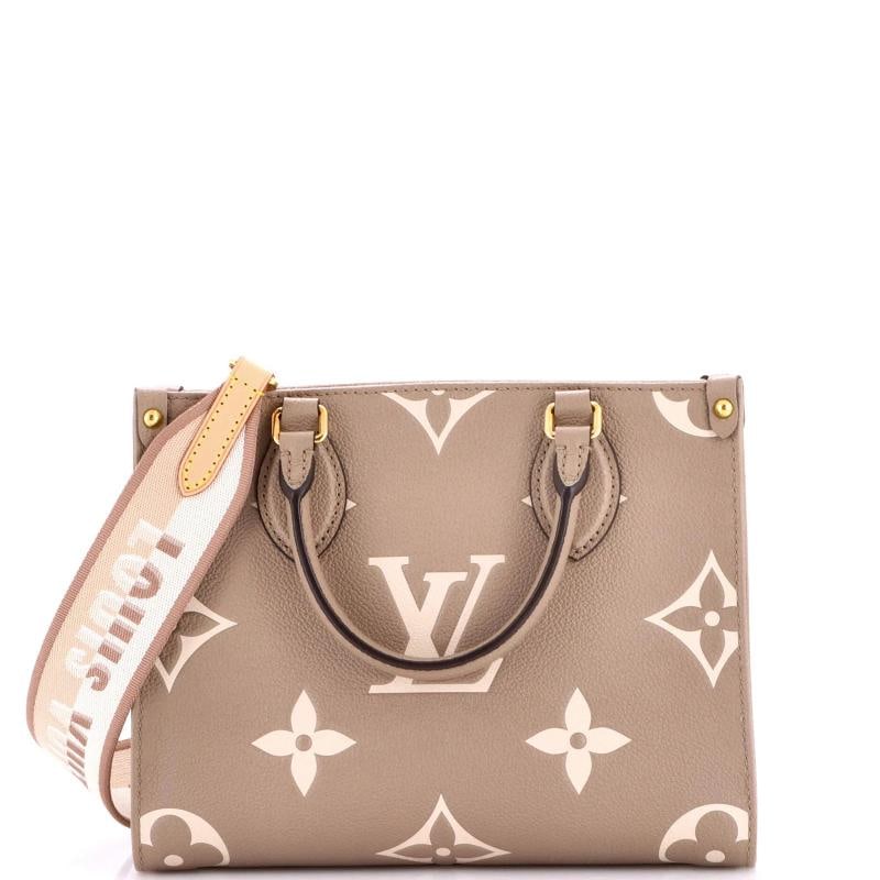 Louis Vuitton OnTheGo Tote Bicolor Monogram Empreinte Giant PM: Condition: Pre-owned - Excellent,Brand: Louis Vuitton,Exterior Material: Leather,Style: Totes,Exterior Color: Neutral,Department: Women,Size: Pm,Accessories: With Strap
