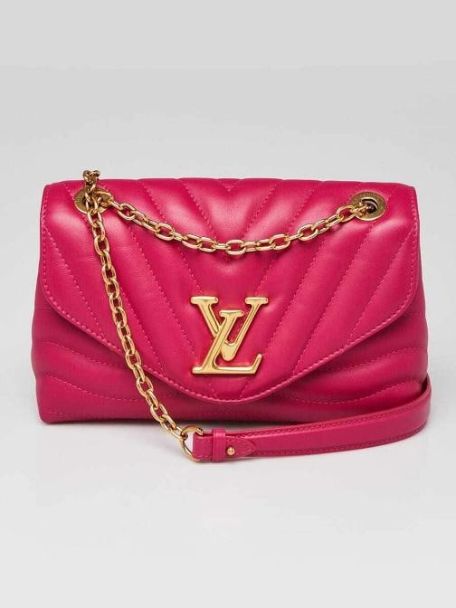 Louis Vuitton Pink Quilted Leather New Wave MM Chain Bag: Condition: Pre-owned - Good,Brand: Louis Vuitton,Exterior Material: Leather,Style: Crossbody Bags,Everyday Bags,Exterior Color: Pink,Department: Women,Country of Origin: Italy Description This fun and