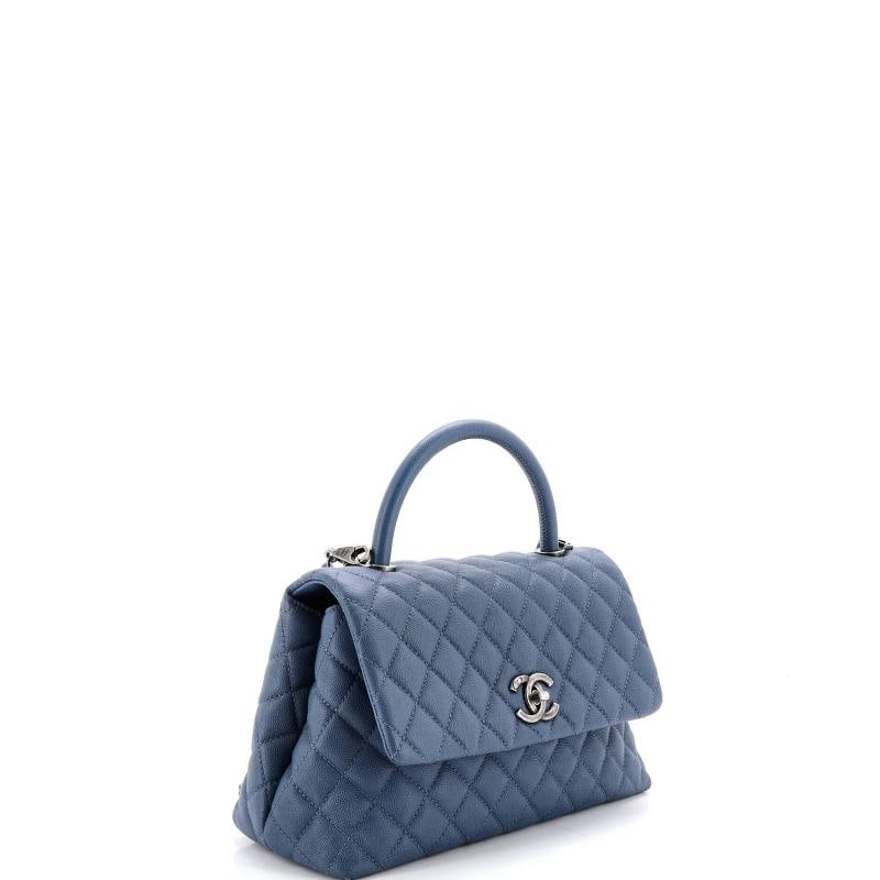 Chanel Coco Top Handle Bag Quilted Caviar Small - 3
