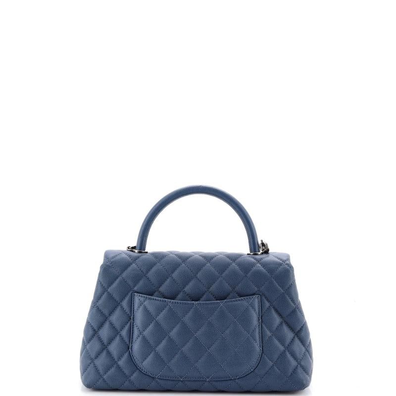 Chanel Coco Top Handle Bag Quilted Caviar Small - 4