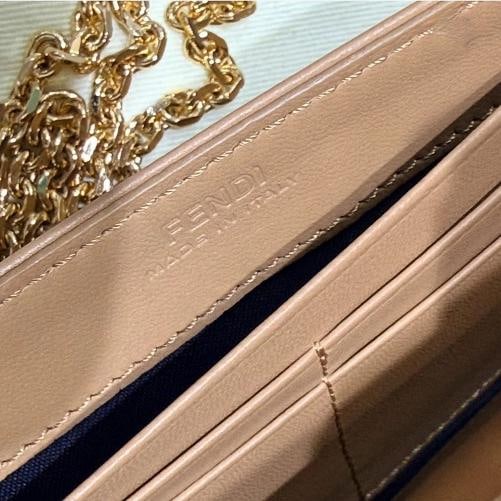 Fendi Continential Wallet on Chain tan leather - 10