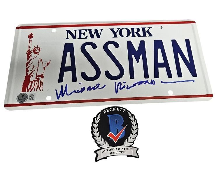 MICHAEL RICHARDS SIGNED AUTOGRAPH SEINFELD KRAMER LICENSE PLATE BAS: Signed by: MICHAEL RICHARDS,Autograph Authentication: Beckett,Original/Reproduction: Original,Country of Origin: United States