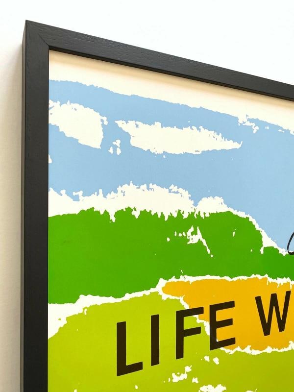 CORITA KENT RARE 1985 "LIFE WITHOUT WAR" LITHO PRINT FRAMED LARGE POP ART POSTER - 4