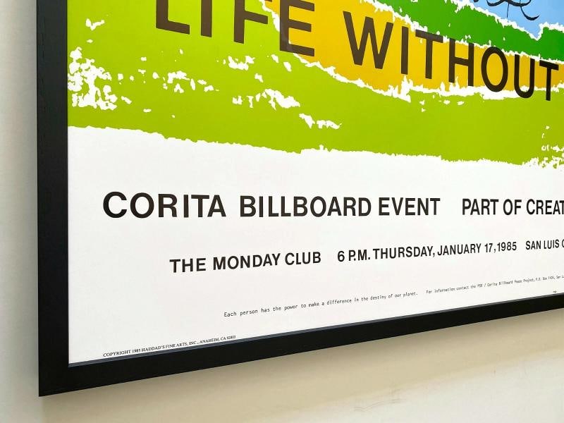 CORITA KENT RARE 1985 "LIFE WITHOUT WAR" LITHO PRINT FRAMED LARGE POP ART POSTER - 7
