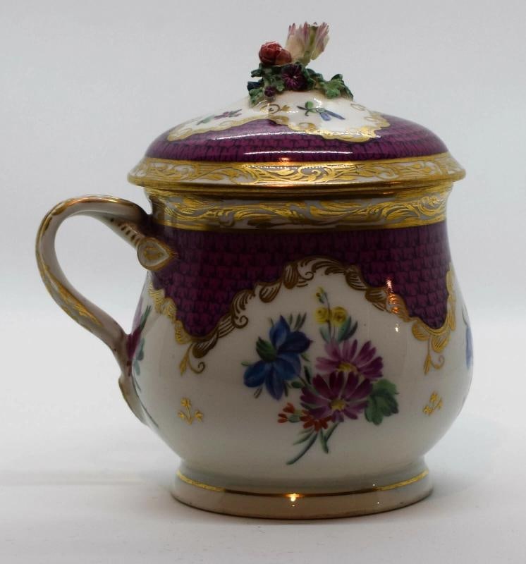 Vienna Covered Hand Painted Chocolate Cup, Circa 1780 -1800 - 2