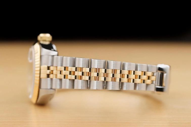 ROLEX LADIES DATEJUST 69173 CHAMPAGNE ROMAN DIAL 18K YELLOW GOLD STEEL WATCH - 5