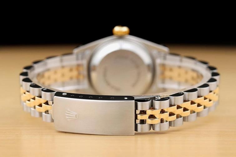 ROLEX LADIES DATEJUST 69173 CHAMPAGNE ROMAN DIAL 18K YELLOW GOLD STEEL WATCH - 6